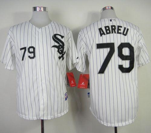 White Sox #79 Jose Abreu White With Black Strip Stitched MLB Jersey